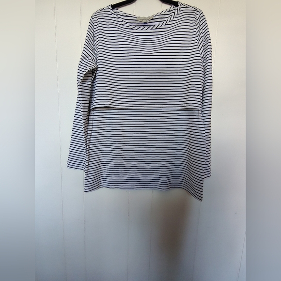 Tops - Angel Maternity Striped Black and White Women's Top Size L